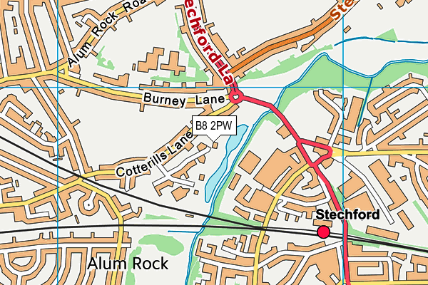 B8 2PW map - OS VectorMap District (Ordnance Survey)