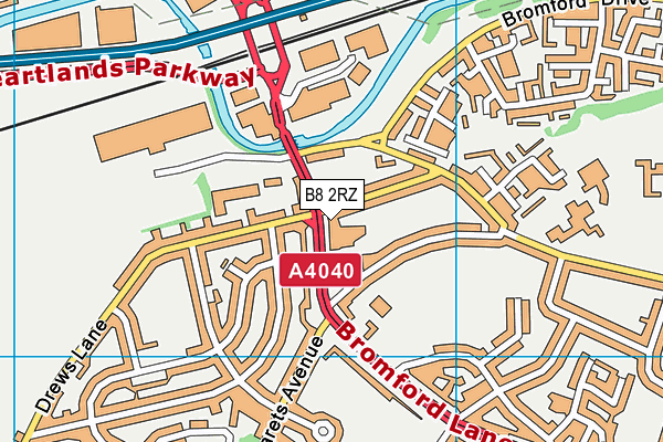 B8 2RZ map - OS VectorMap District (Ordnance Survey)