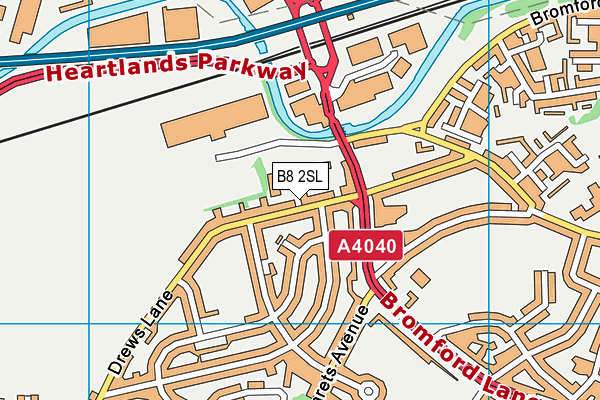 B8 2SL map - OS VectorMap District (Ordnance Survey)