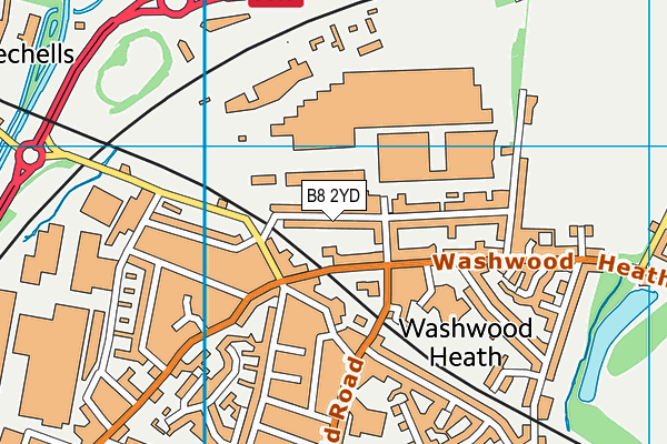 B8 2YD map - OS VectorMap District (Ordnance Survey)