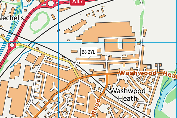 B8 2YL map - OS VectorMap District (Ordnance Survey)
