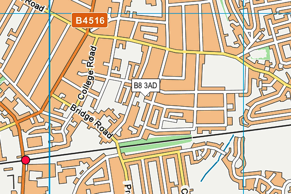 B8 3AD map - OS VectorMap District (Ordnance Survey)