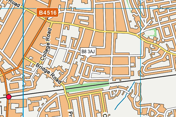 B8 3AJ map - OS VectorMap District (Ordnance Survey)