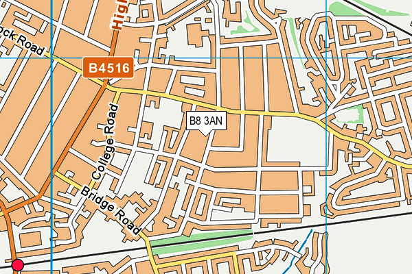 B8 3AN map - OS VectorMap District (Ordnance Survey)