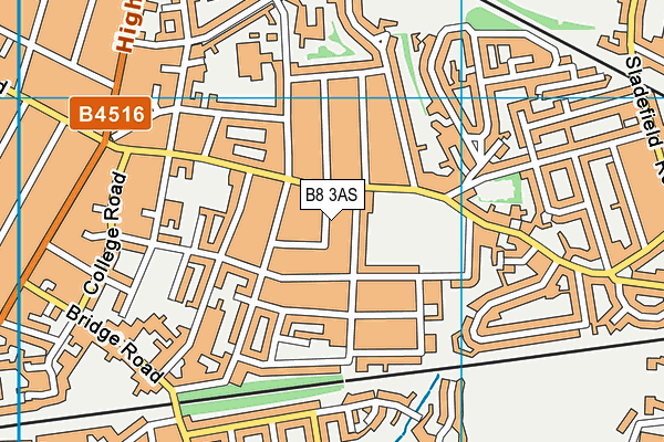 B8 3AS map - OS VectorMap District (Ordnance Survey)