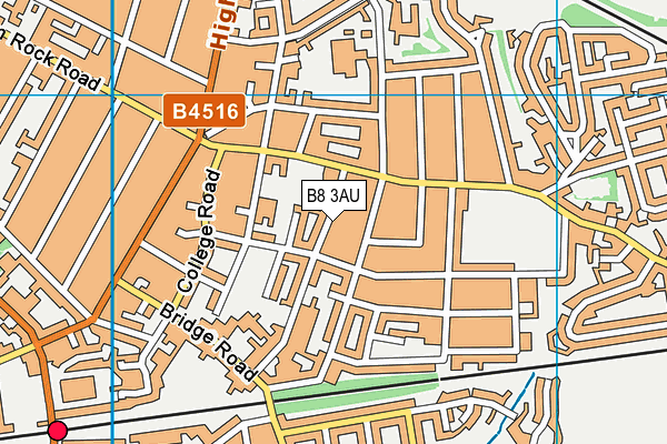 B8 3AU map - OS VectorMap District (Ordnance Survey)