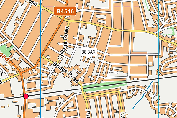 Parkfield Community School map (B8 3AX) - OS VectorMap District (Ordnance Survey)