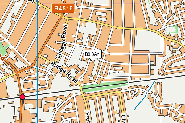 B8 3AY map - OS VectorMap District (Ordnance Survey)