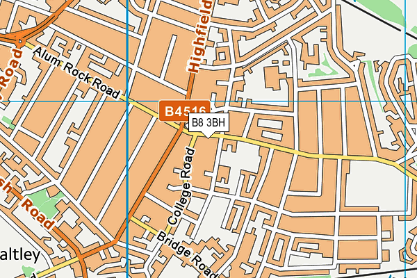 B8 3BH map - OS VectorMap District (Ordnance Survey)