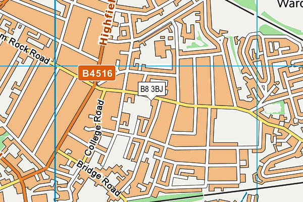 B8 3BJ map - OS VectorMap District (Ordnance Survey)