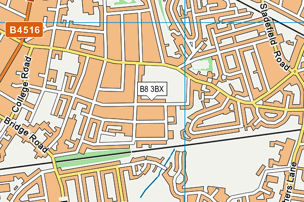 B8 3BX map - OS VectorMap District (Ordnance Survey)