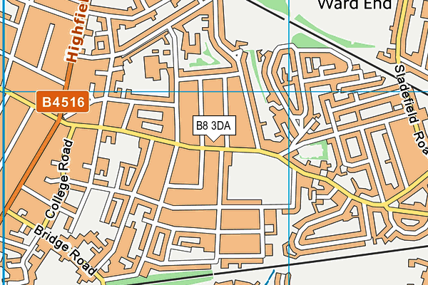 B8 3DA map - OS VectorMap District (Ordnance Survey)