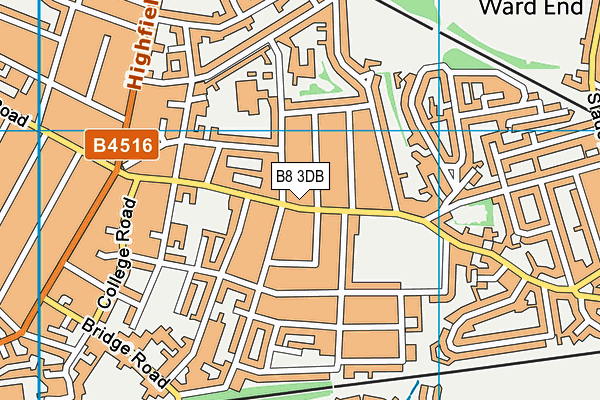 B8 3DB map - OS VectorMap District (Ordnance Survey)