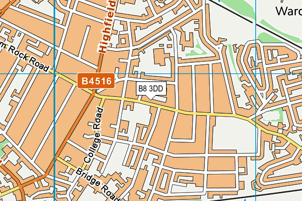 B8 3DD map - OS VectorMap District (Ordnance Survey)