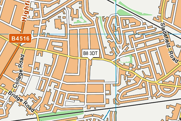 B8 3DT map - OS VectorMap District (Ordnance Survey)