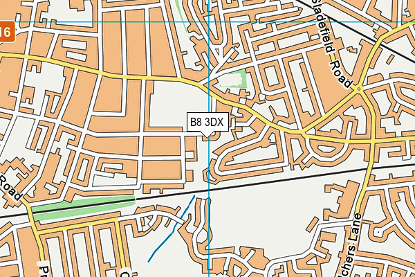 B8 3DX map - OS VectorMap District (Ordnance Survey)