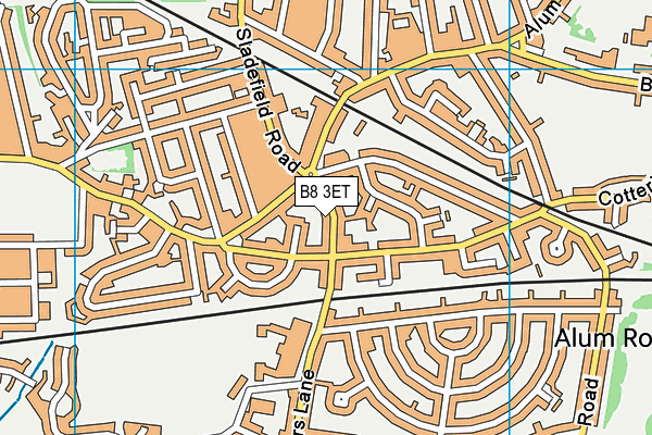 B8 3ET map - OS VectorMap District (Ordnance Survey)