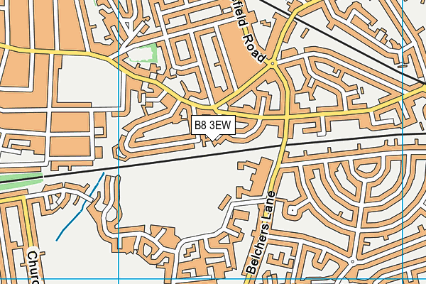 B8 3EW map - OS VectorMap District (Ordnance Survey)