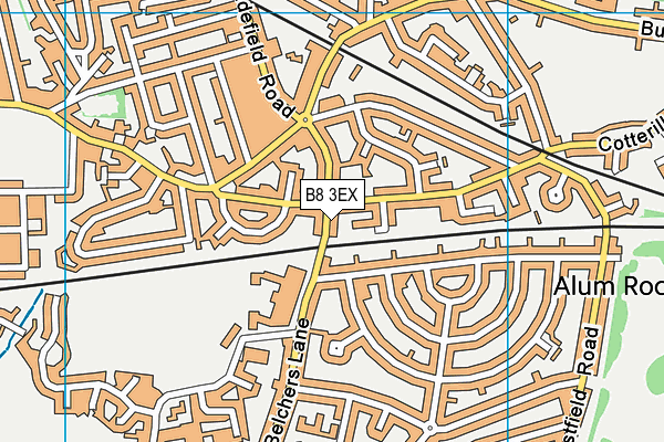 B8 3EX map - OS VectorMap District (Ordnance Survey)