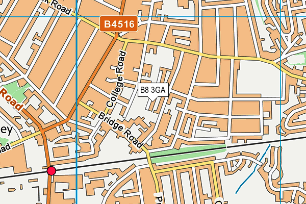 B8 3GA map - OS VectorMap District (Ordnance Survey)