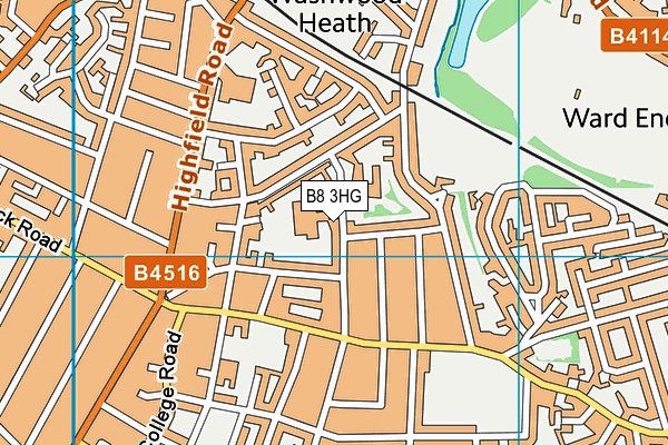 B8 3HG map - OS VectorMap District (Ordnance Survey)
