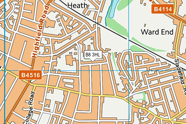 B8 3HL map - OS VectorMap District (Ordnance Survey)