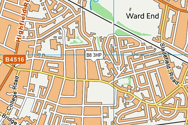 B8 3HP map - OS VectorMap District (Ordnance Survey)