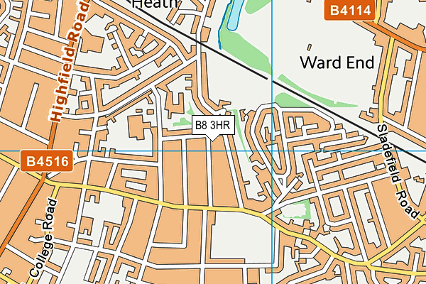 B8 3HR map - OS VectorMap District (Ordnance Survey)