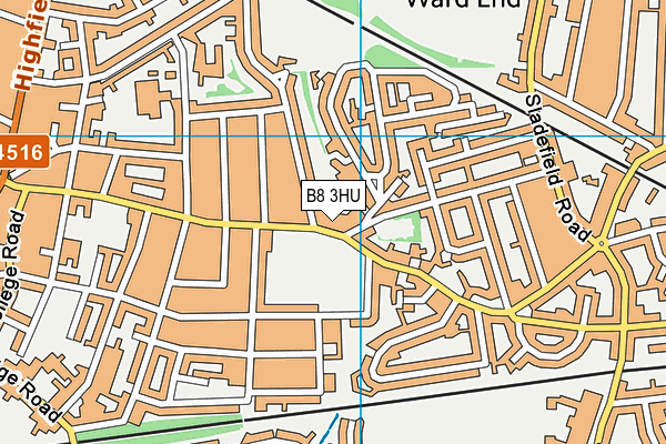 B8 3HU map - OS VectorMap District (Ordnance Survey)