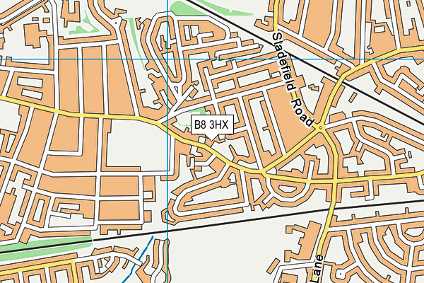 B8 3HX map - OS VectorMap District (Ordnance Survey)