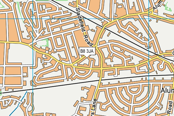 B8 3JA map - OS VectorMap District (Ordnance Survey)