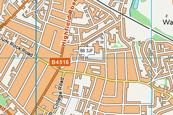 B8 3JF map - OS VectorMap District (Ordnance Survey)