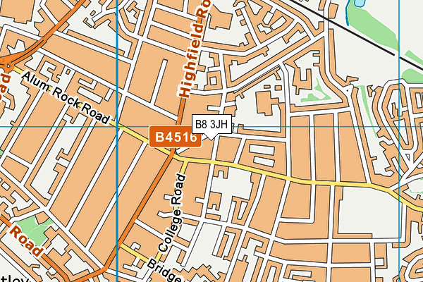 B8 3JH map - OS VectorMap District (Ordnance Survey)