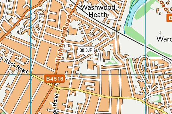 B8 3JP map - OS VectorMap District (Ordnance Survey)