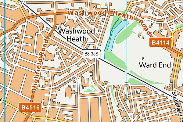 B8 3JS map - OS VectorMap District (Ordnance Survey)