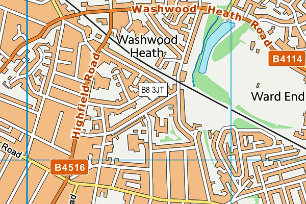 B8 3JT map - OS VectorMap District (Ordnance Survey)