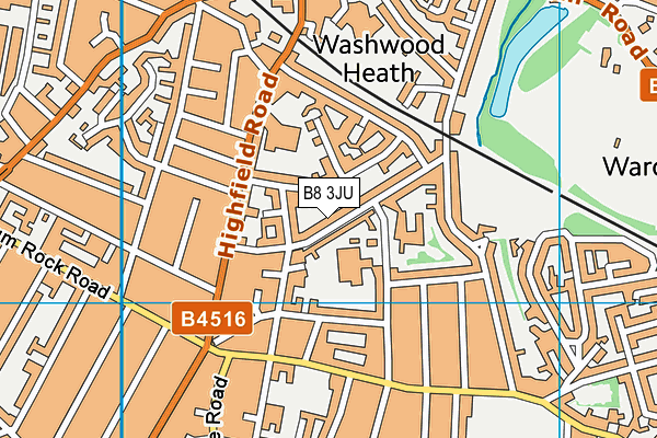 B8 3JU map - OS VectorMap District (Ordnance Survey)
