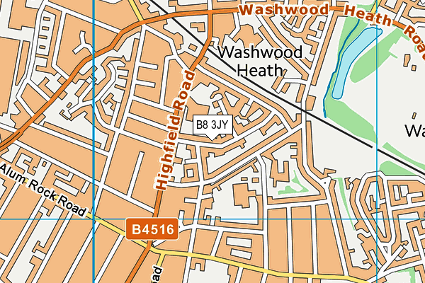 B8 3JY map - OS VectorMap District (Ordnance Survey)