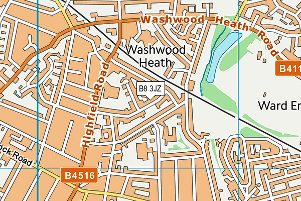 B8 3JZ map - OS VectorMap District (Ordnance Survey)