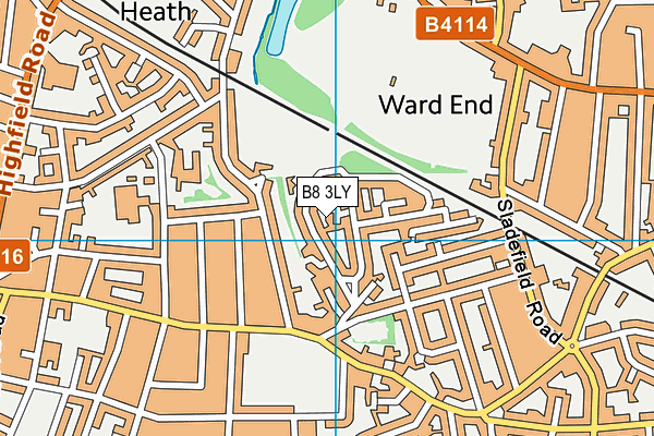 B8 3LY map - OS VectorMap District (Ordnance Survey)