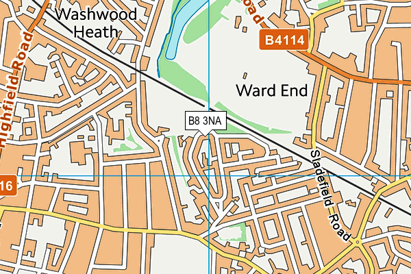 B8 3NA map - OS VectorMap District (Ordnance Survey)