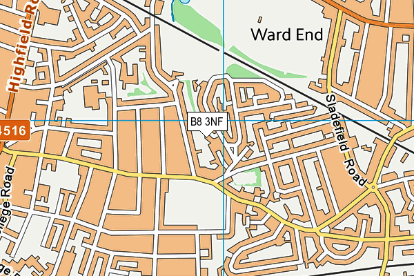 B8 3NF map - OS VectorMap District (Ordnance Survey)