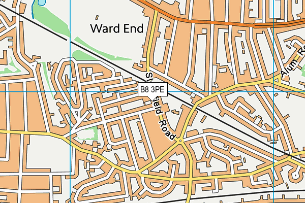 B8 3PE map - OS VectorMap District (Ordnance Survey)