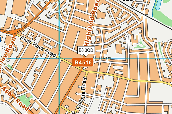 B8 3QD map - OS VectorMap District (Ordnance Survey)