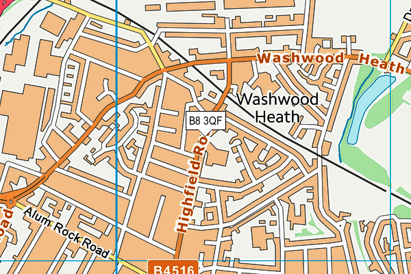 B8 3QF map - OS VectorMap District (Ordnance Survey)