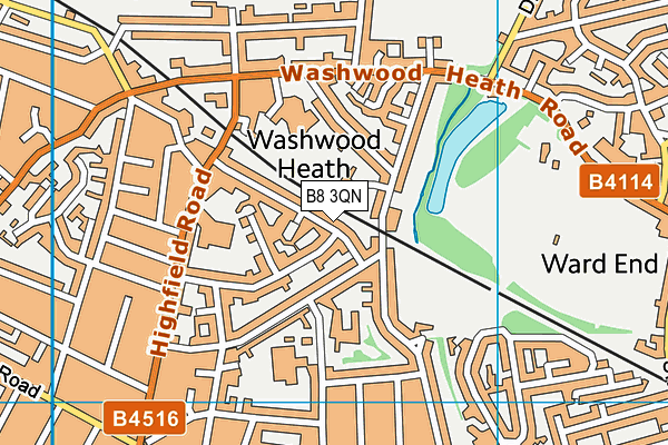 B8 3QN map - OS VectorMap District (Ordnance Survey)