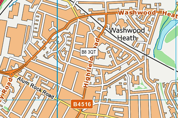 B8 3QT map - OS VectorMap District (Ordnance Survey)