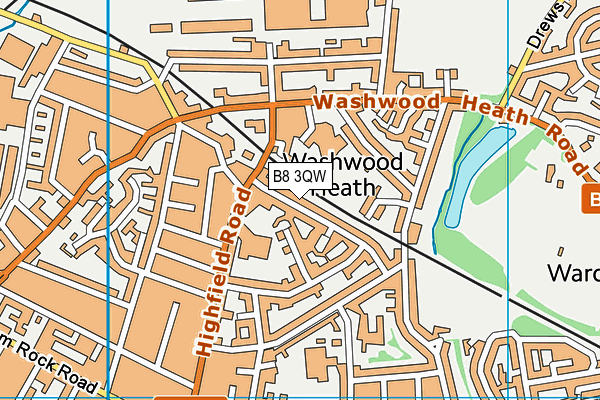 B8 3QW map - OS VectorMap District (Ordnance Survey)