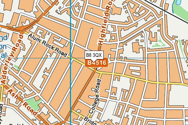 B8 3QX map - OS VectorMap District (Ordnance Survey)