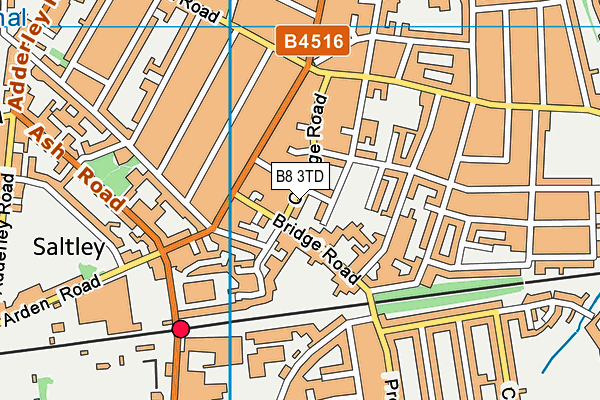 B8 3TD map - OS VectorMap District (Ordnance Survey)